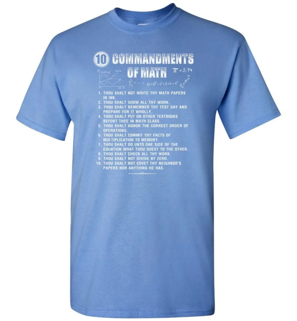 10 Commandments Of Math T-Shirt