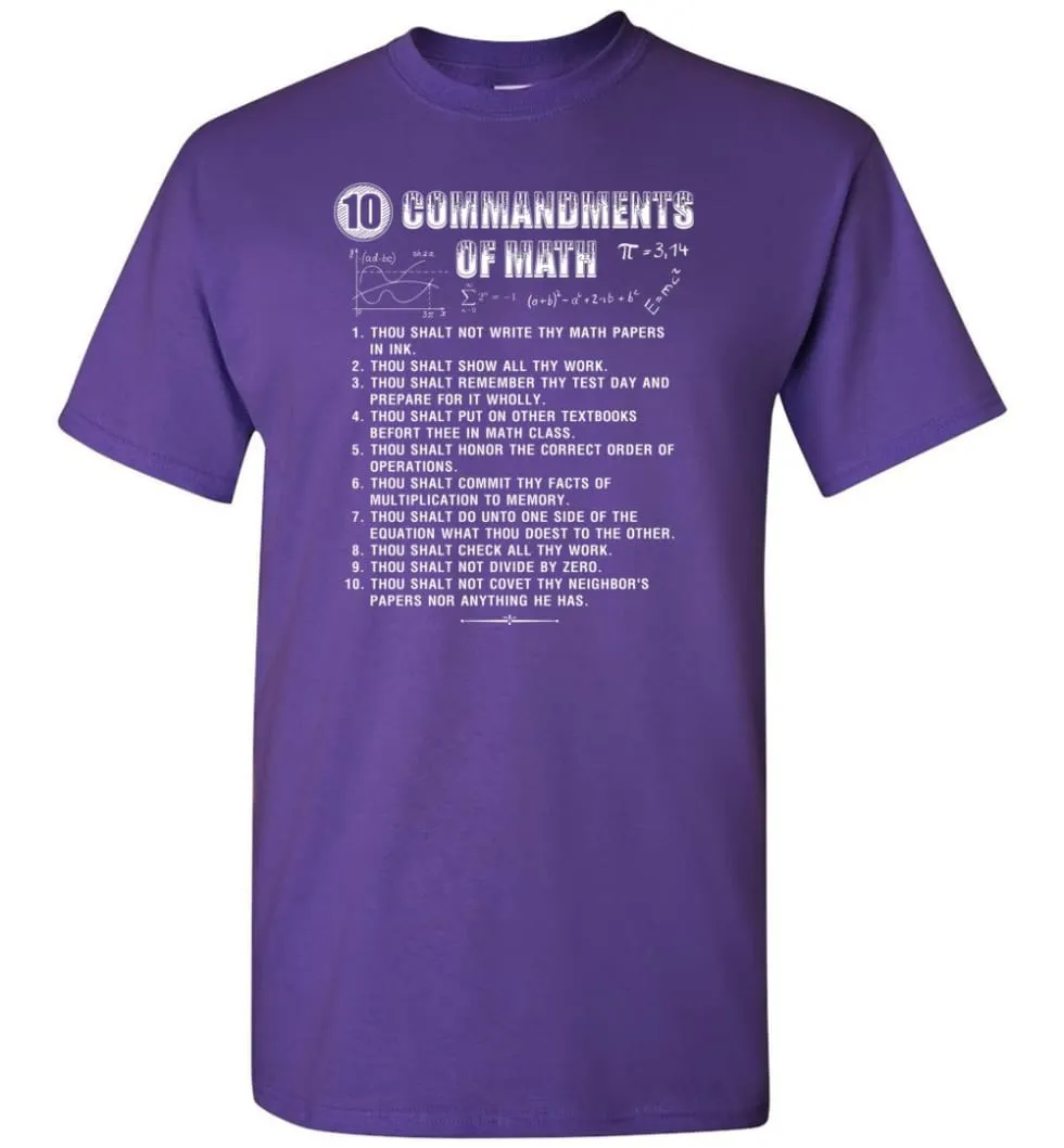 10 Commandments Of Math T-Shirt