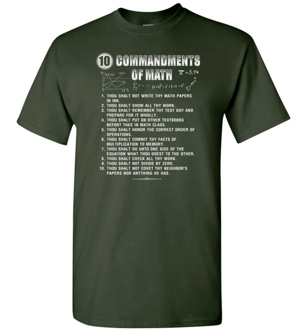 10 Commandments Of Math T-Shirt