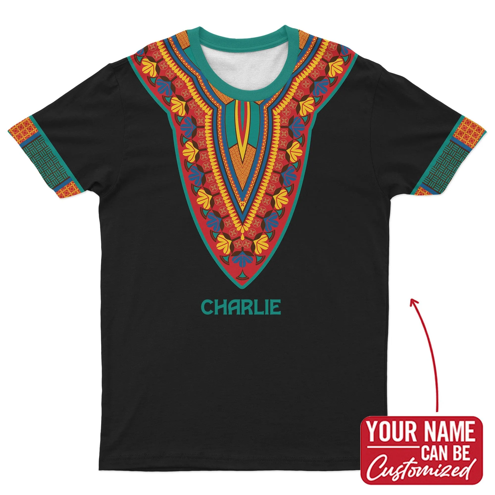 African-Inspired Patterns Printed T-shirt