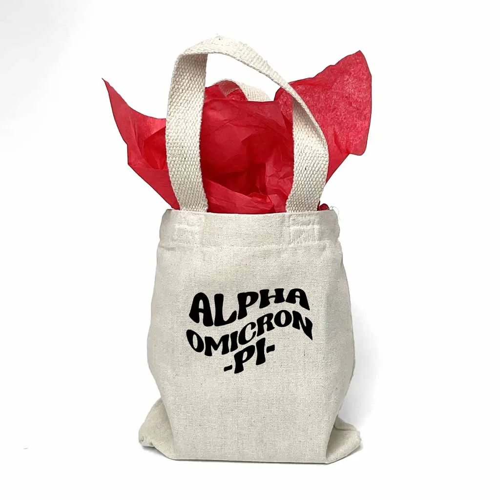 Alpha Omicron Pi Mod Sorority Name Mini Tote Gift Bag