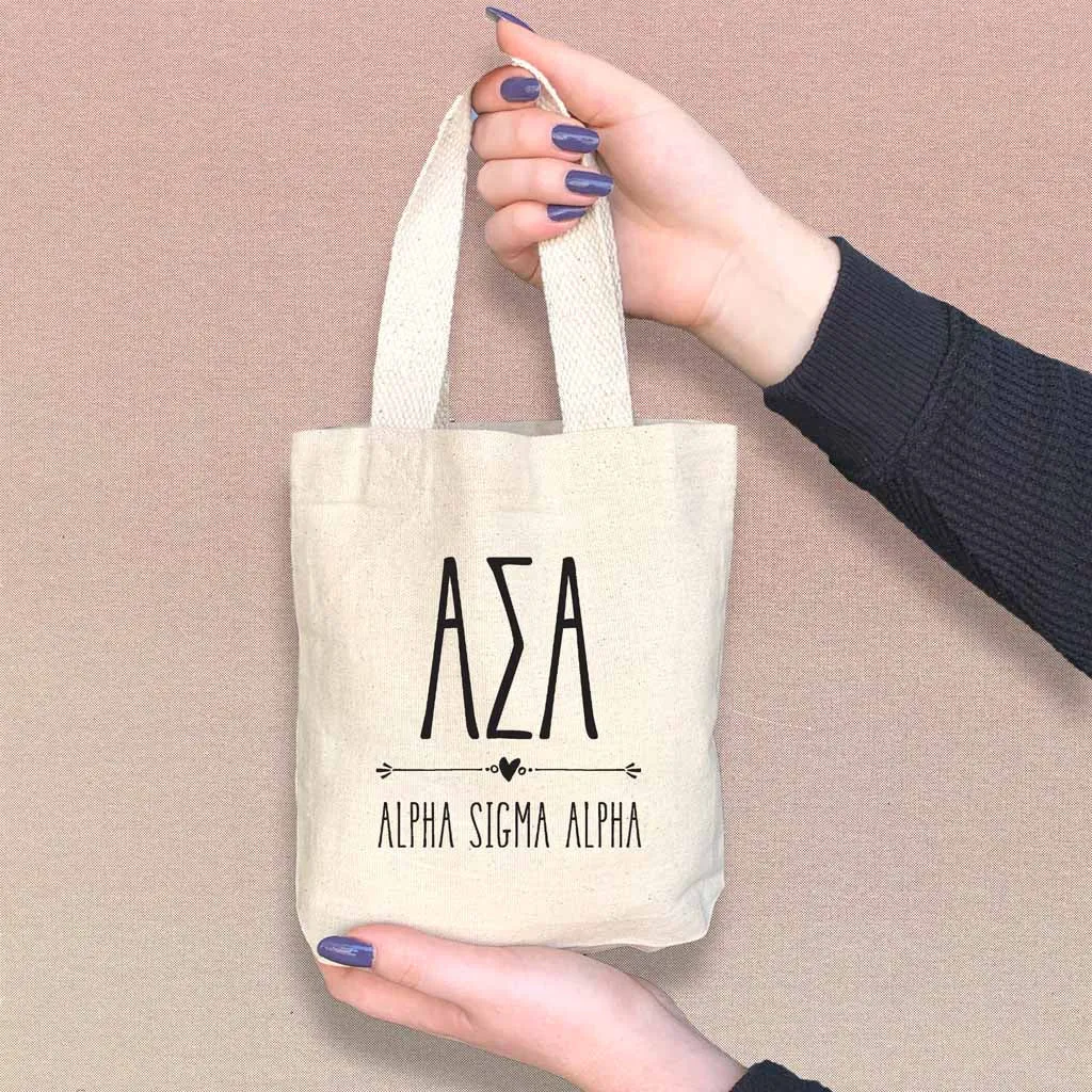 Alpha Sigma Alpha Boho Design on Mini Tote Gift Bag