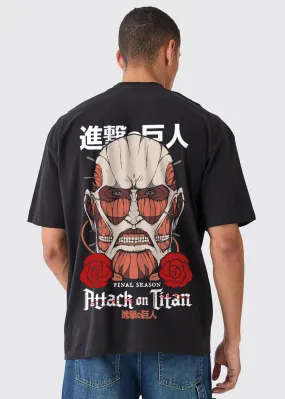 Attack on Titan Men Oversized Printed T-Shirt