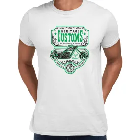 Biker Heritage Customs T-Shirt for Men Motorbike Motorcycle Cafe Racer Chopper Bike Unisex T-Shirt