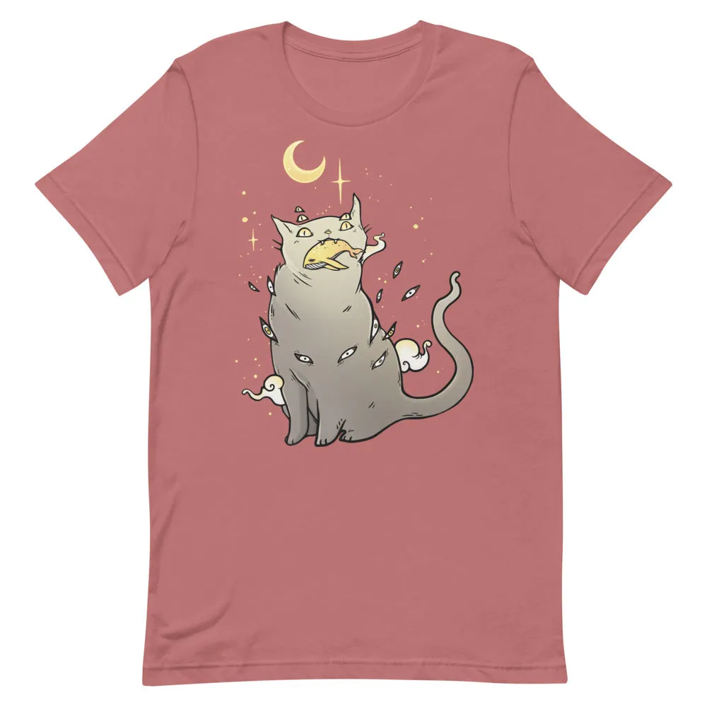 Cat And Whale, Unisex T-Shirt, Mauve