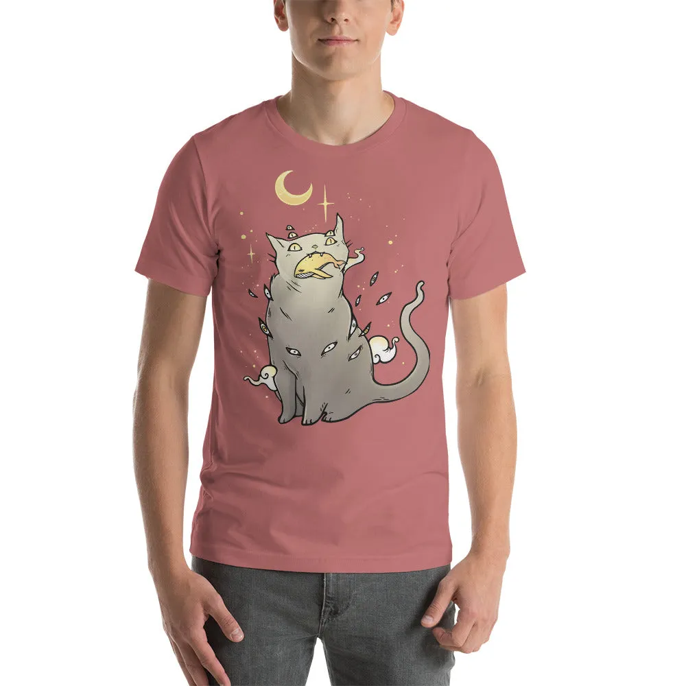 Cat And Whale, Unisex T-Shirt, Mauve