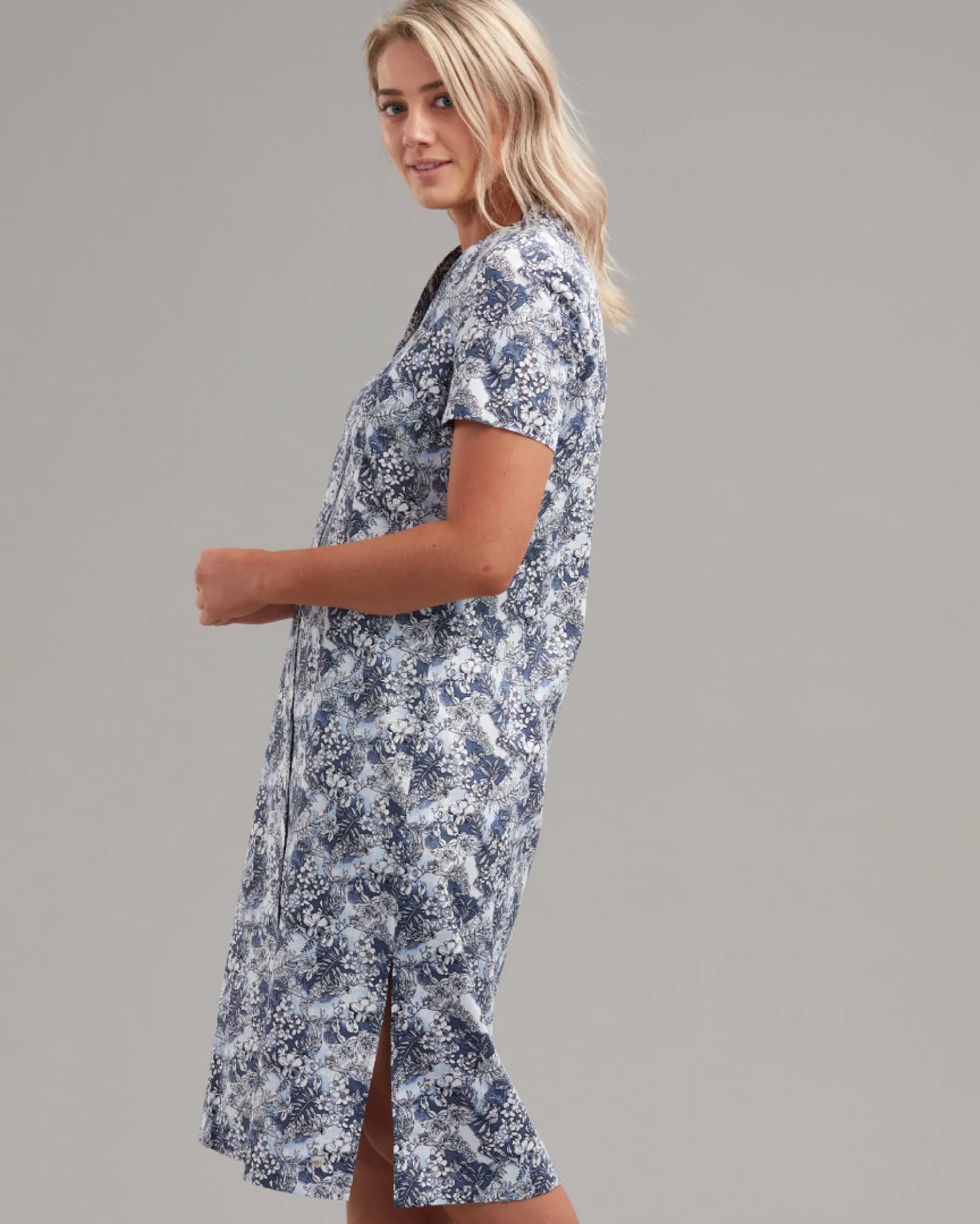 COTTON BUTTON MIDI DRESS