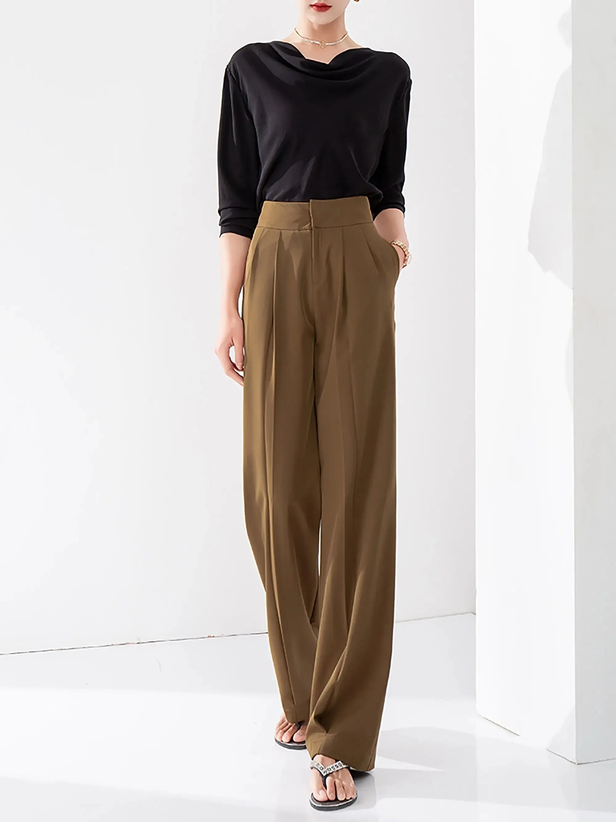 Angelia High Waist Palazzo Wide Leg Pants