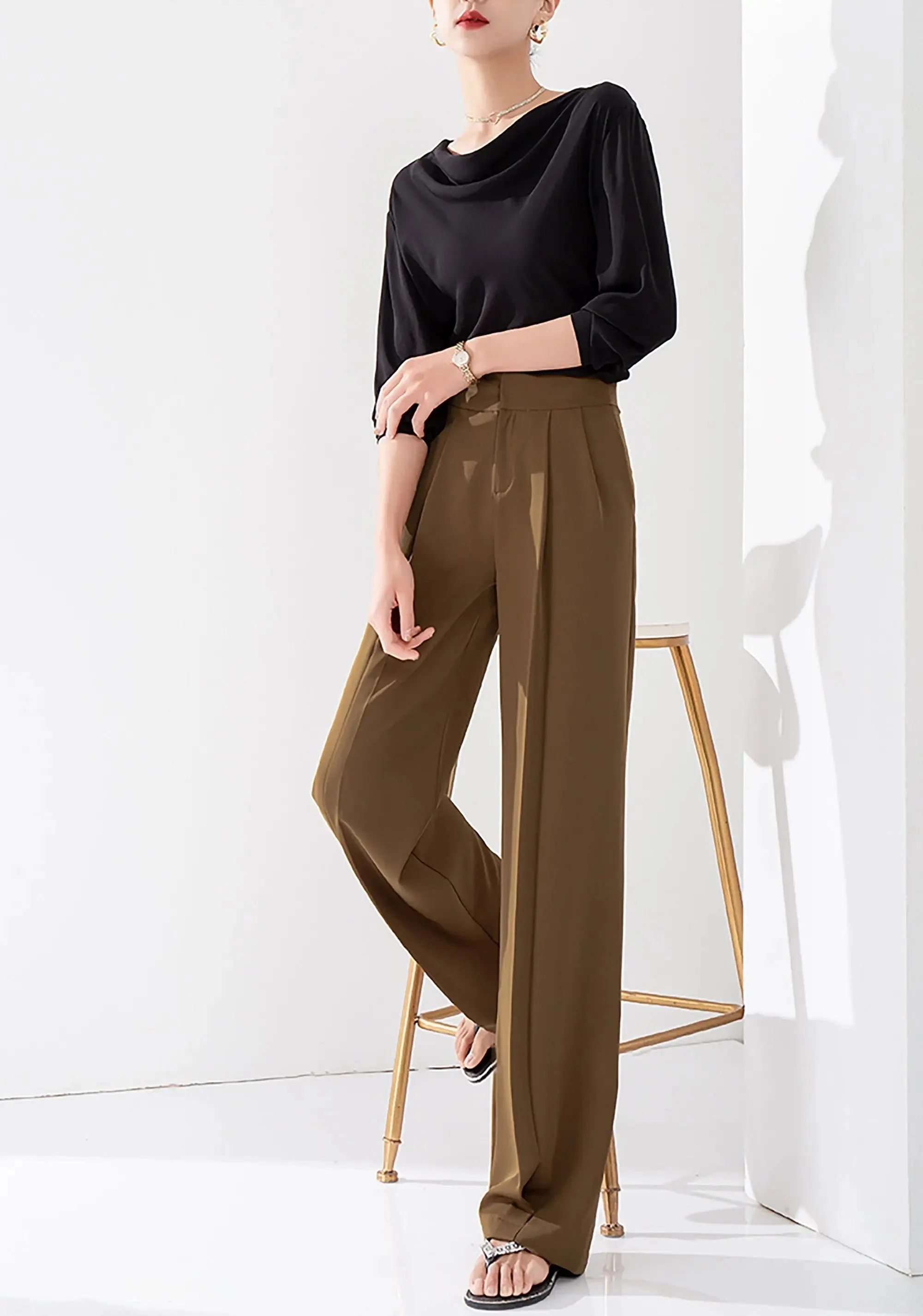 Angelia High Waist Palazzo Wide Leg Pants