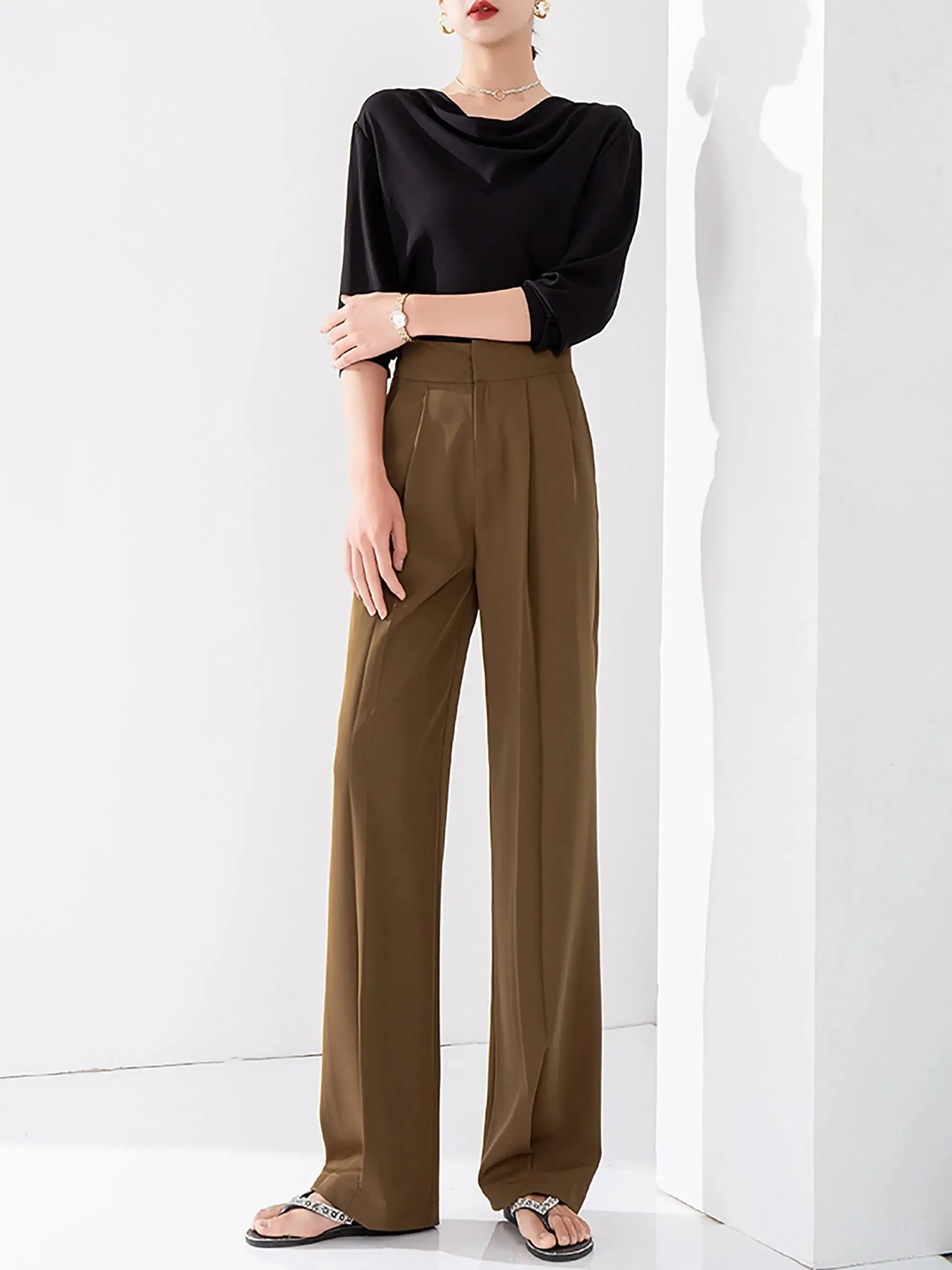 Angelia High Waist Palazzo Wide Leg Pants