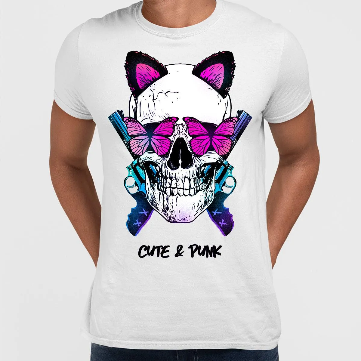 Cute Bunny Ears Skull T-shirts with an Attitude For men and women