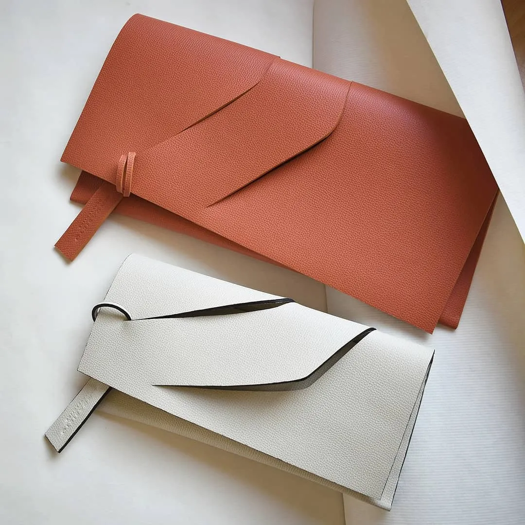 Diagonal Slashed Clutch - Size   Colour Options