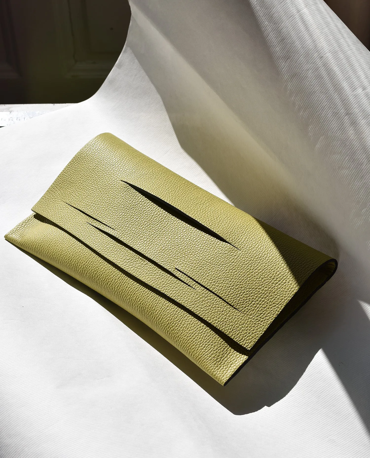 Diagonal Slashed Clutch - Size   Colour Options