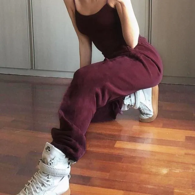 Joggers Wide Leg SweatPants Women High Waist Pants Streetwear