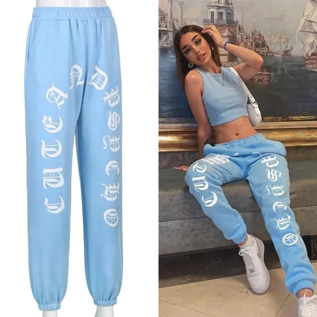 Joggers Wide Leg SweatPants Women High Waist Pants Streetwear