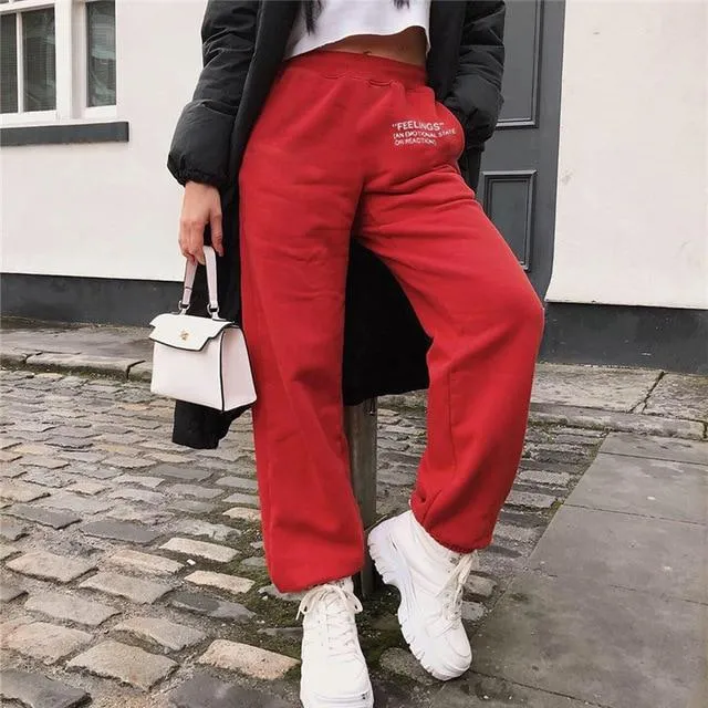 Joggers Wide Leg SweatPants Women High Waist Pants Streetwear