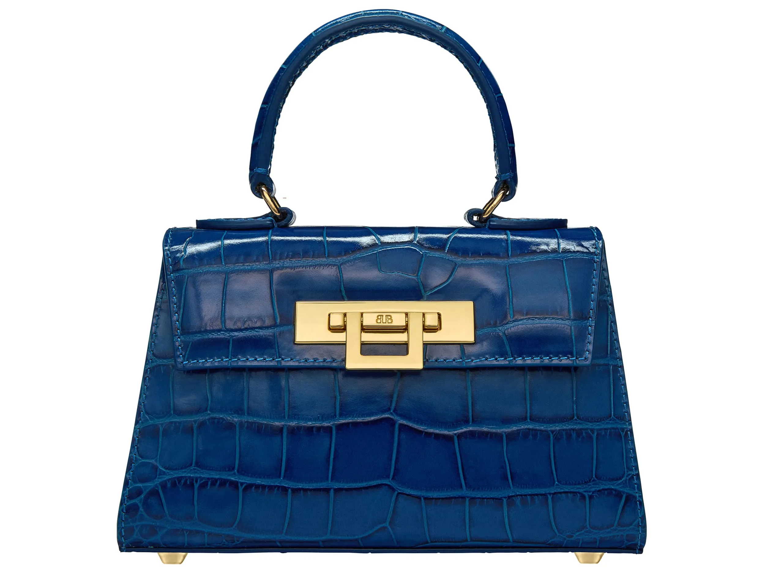 Fonteyn Mignon Orinoco 'Croc' Print Calf Leather Handbag - Cobalt