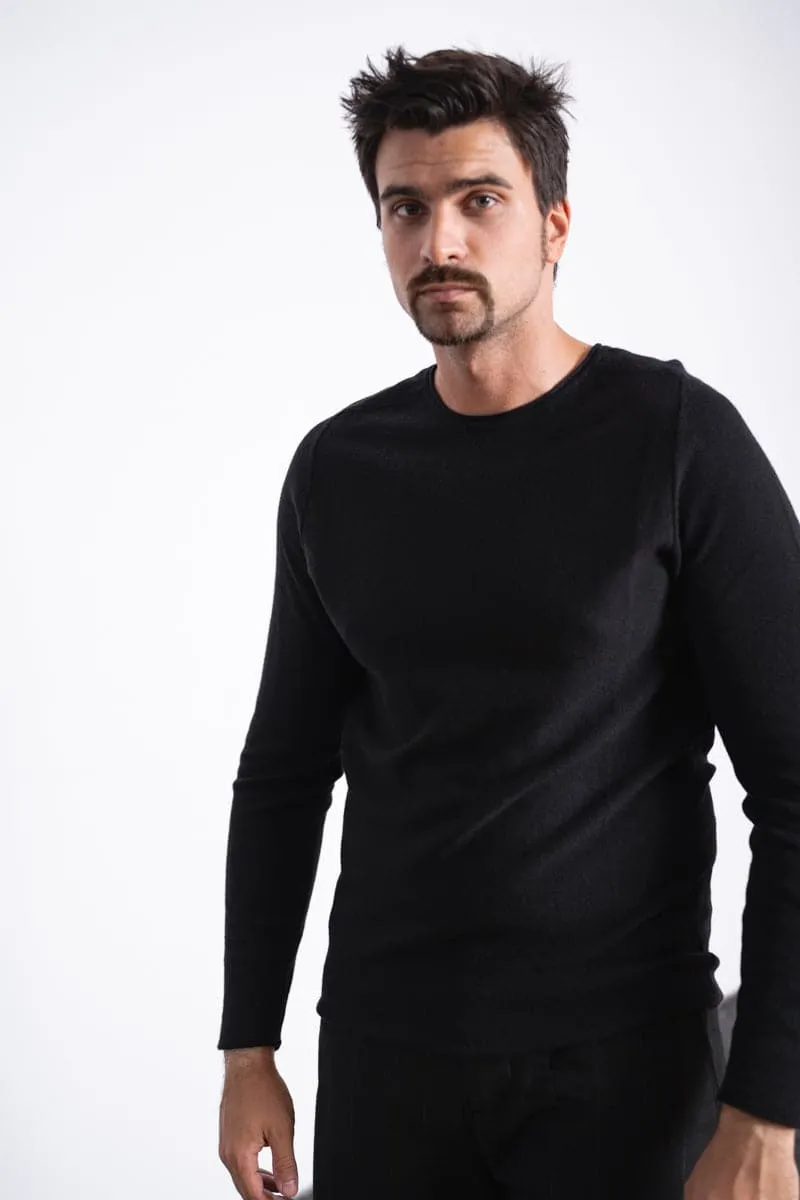 Hannibal | Nevio | Classic Black Fine Wool Sweater