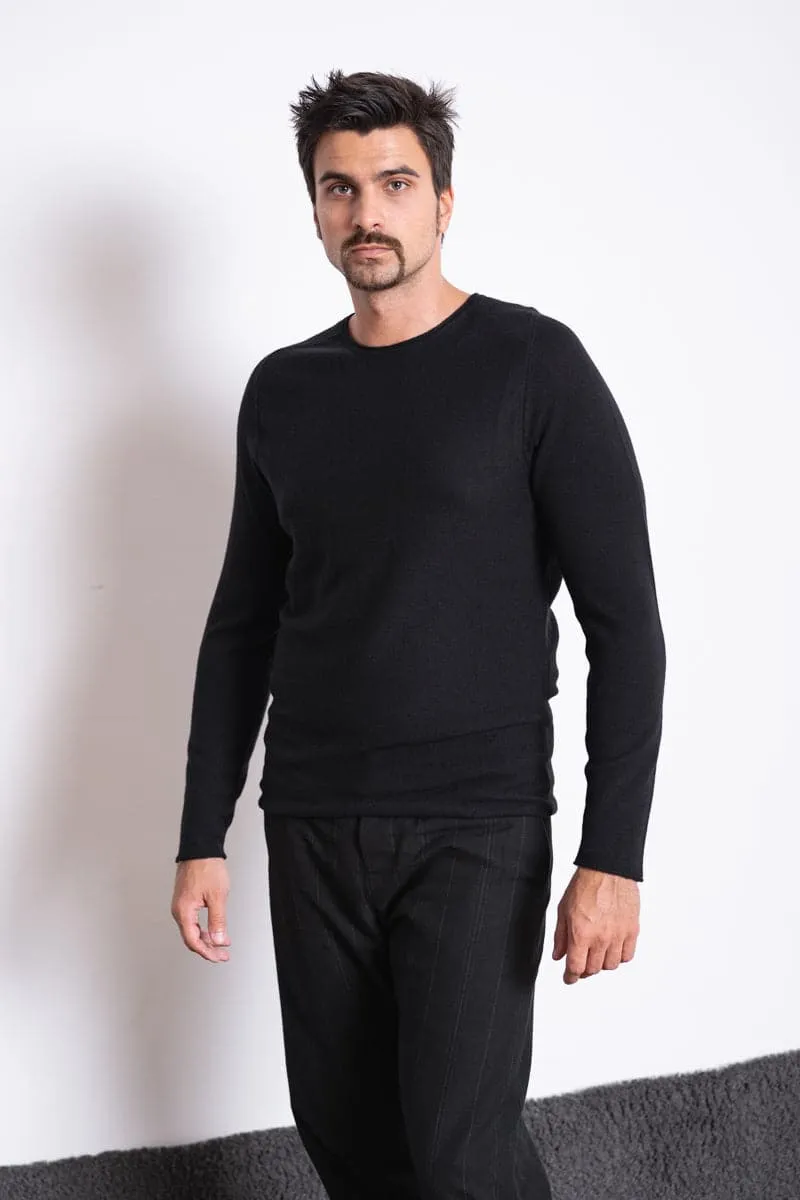 Hannibal | Nevio | Classic Black Fine Wool Sweater