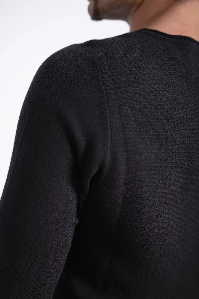 Hannibal | Nevio | Classic Black Fine Wool Sweater