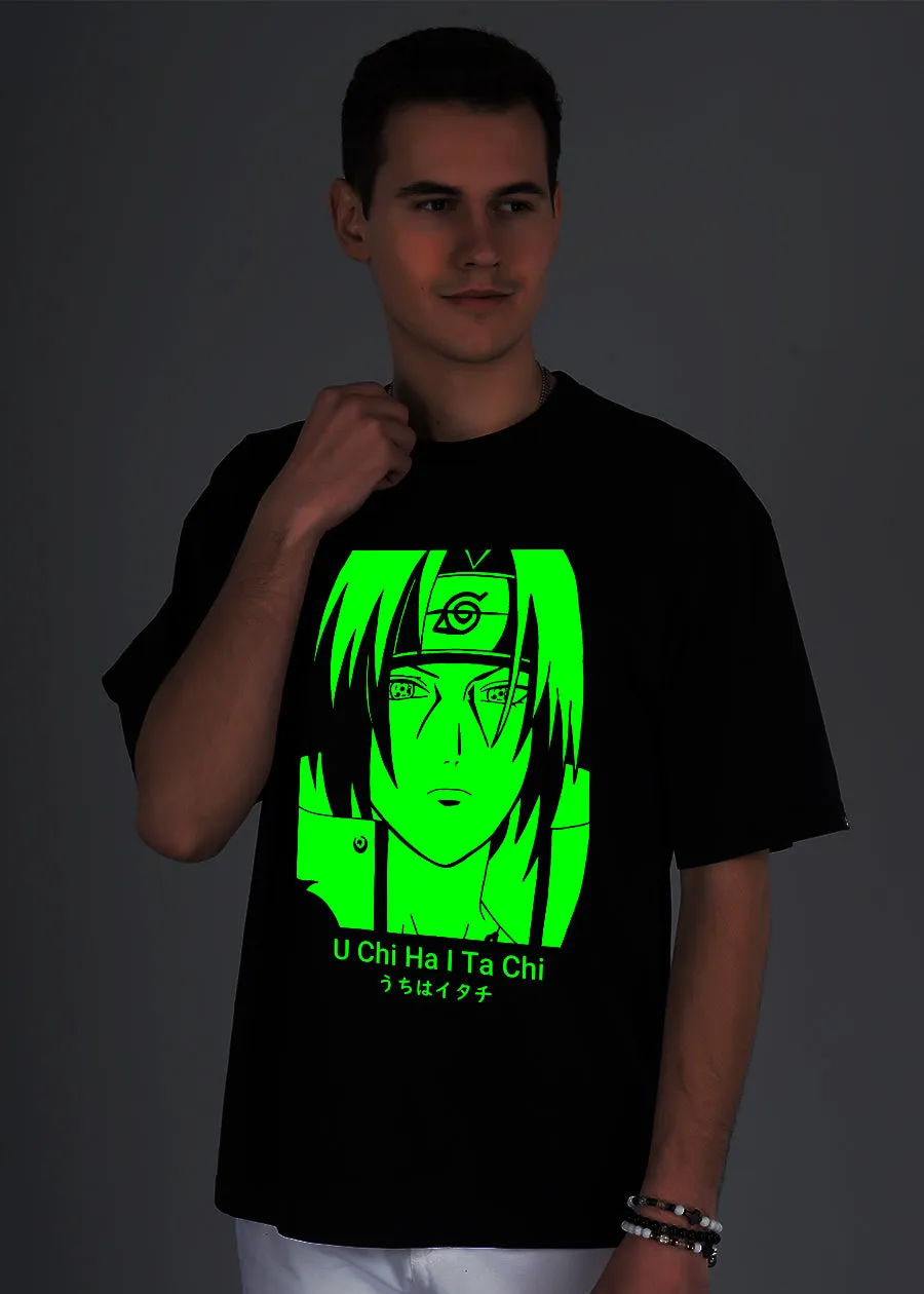 Glow In Dark Anime Men Oversized T-Shirt