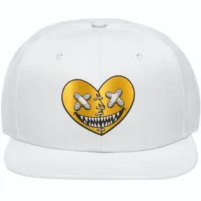 GOLD METALLIC HEART BAWS : White Snapback Hat