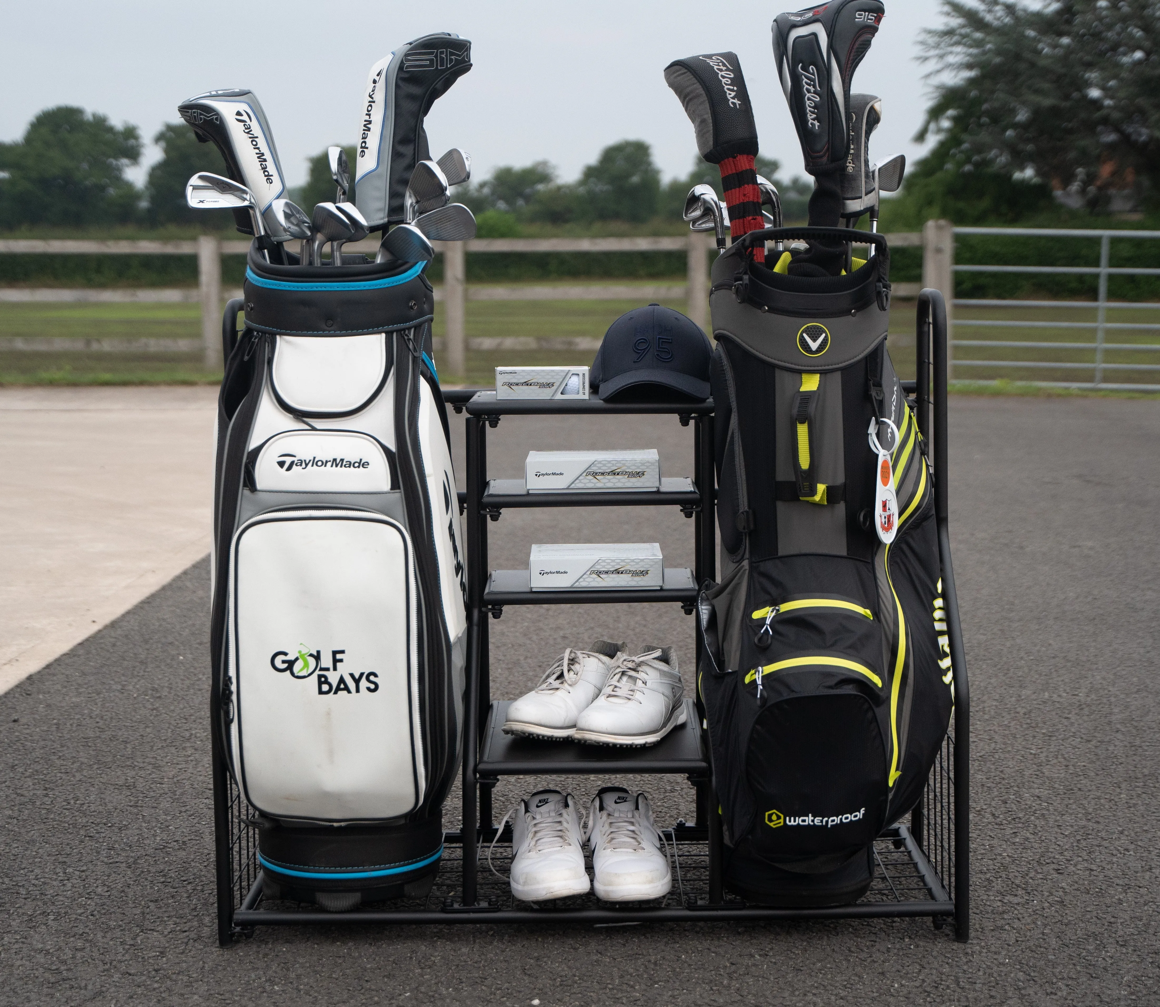 GolfBays Dual Bag Display Storage Organiser