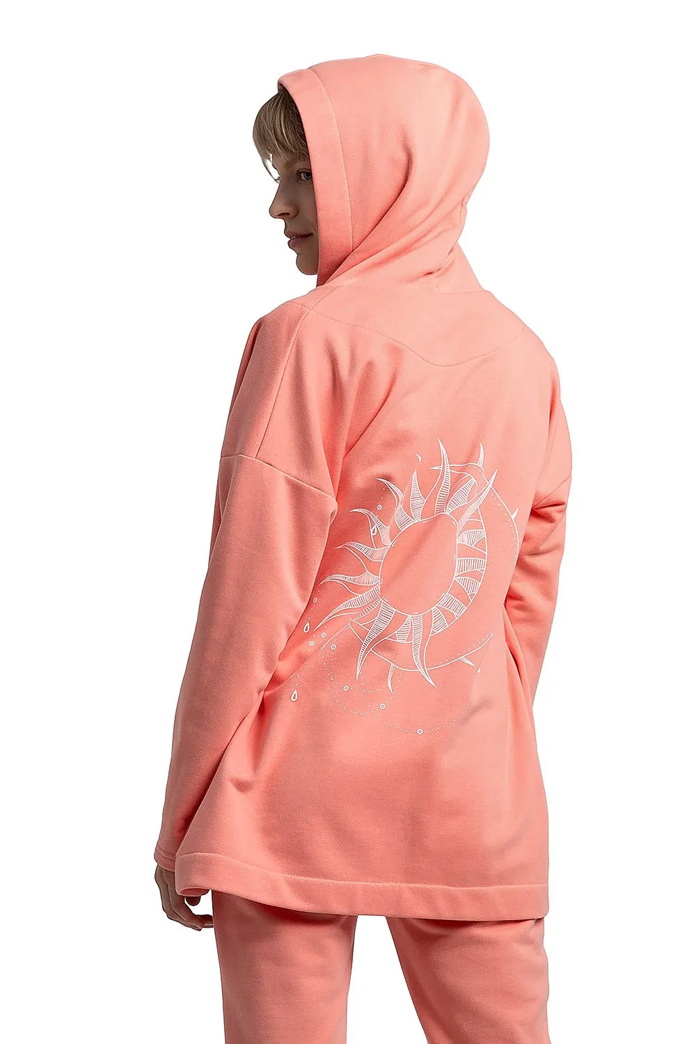 Hooded Sweatshirt LaLupa with Print in Pink