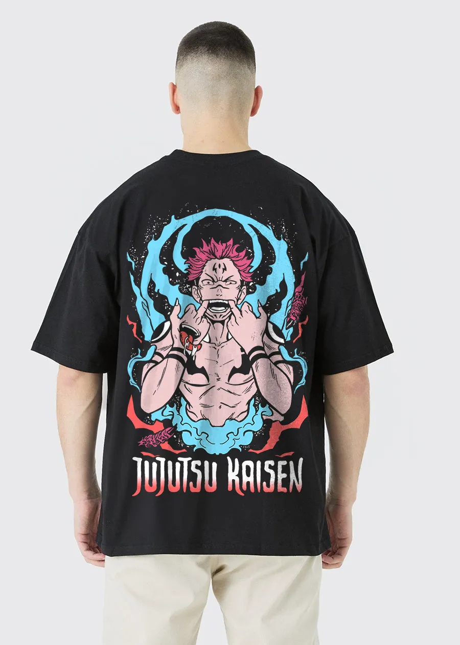 Jujutsu Kaisen Men Oversized Printed T-Shirt