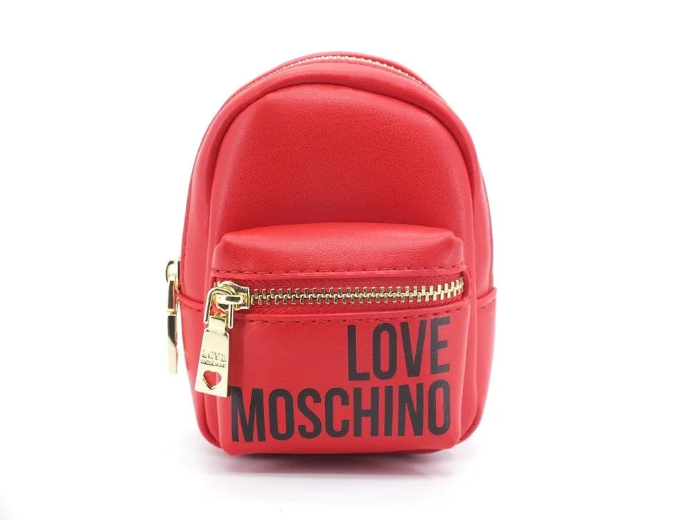 LOVE MOSCHINO Portachiavi Bags Charms Logo Mini Zaino Rosso JC6400PP1ELT0500