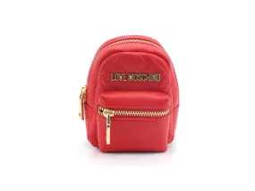 LOVE MOSCHINO Portachiavi Bags Charms Quilted Mini Zaino Rosso JC6403PP1ELA0500