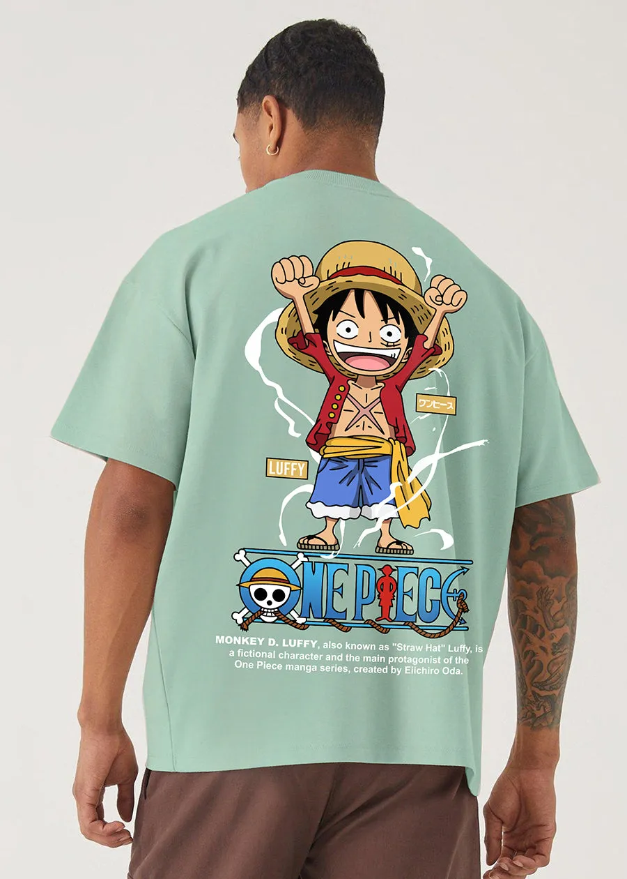 Luffy One Piece Men Oversized Printed T-Shirt