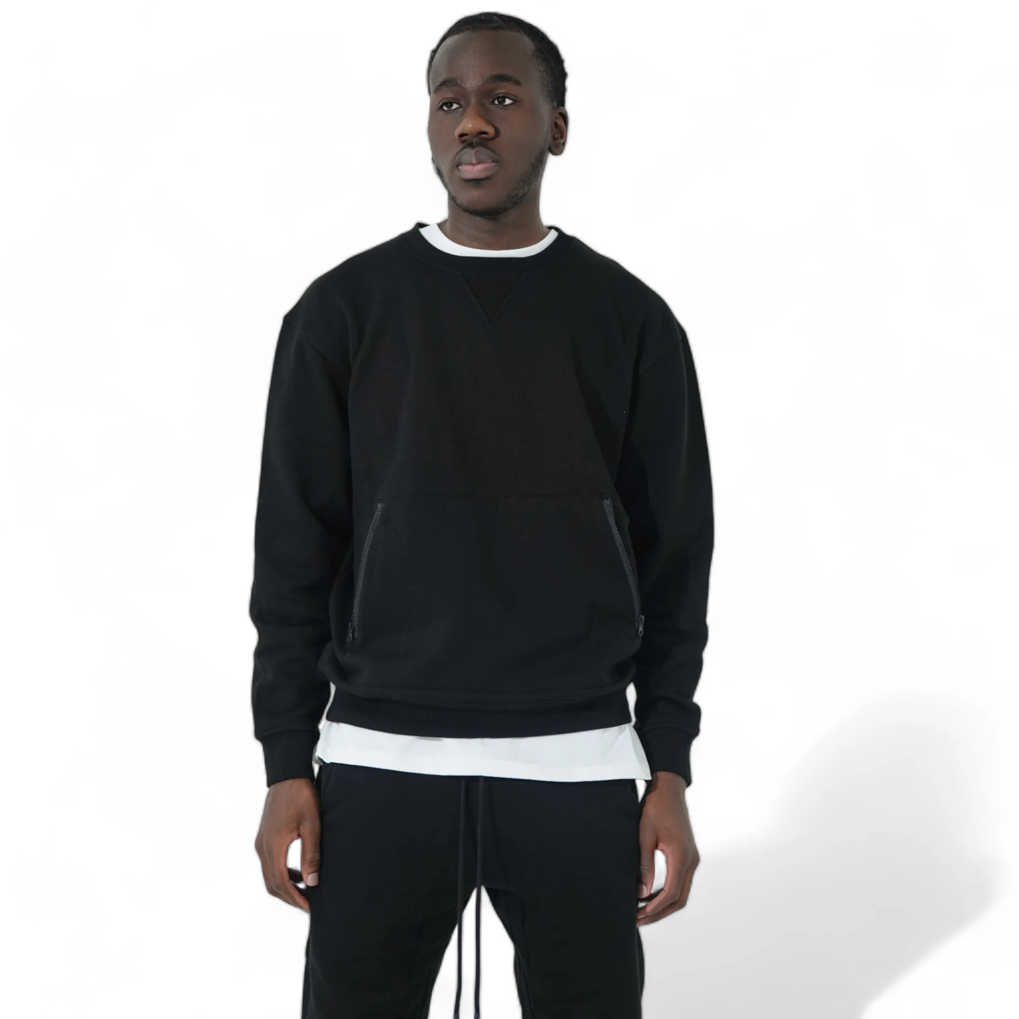 Lux Blanco Crew Neck : Black