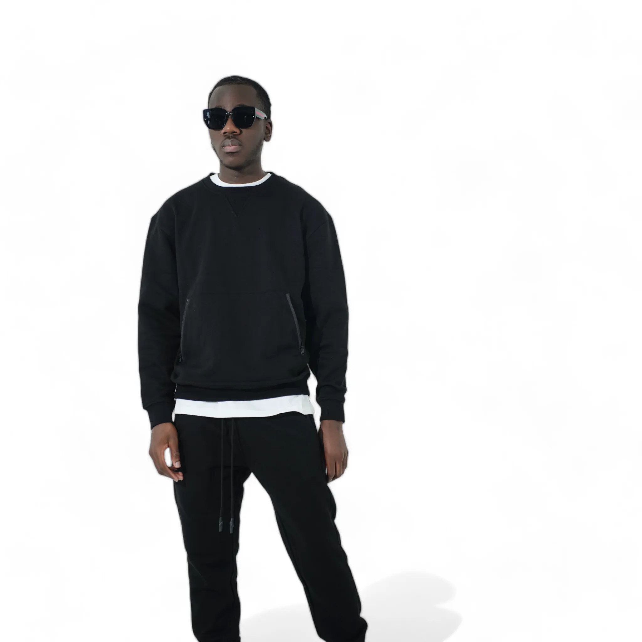 Lux Blanco Crew Neck : Black