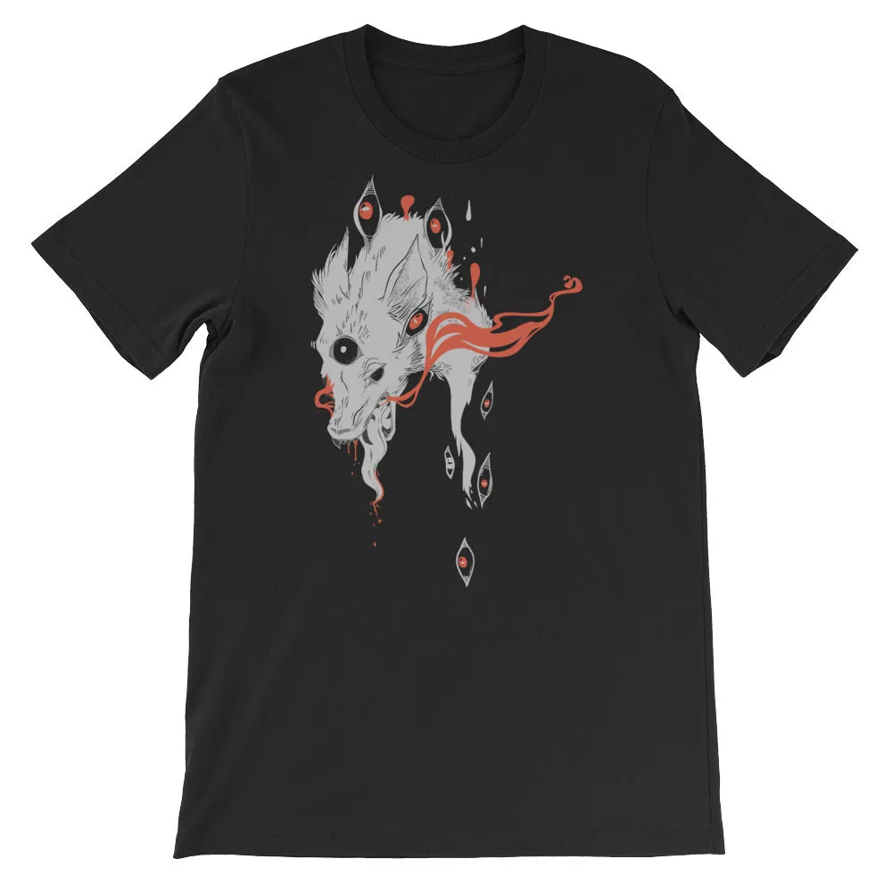 Magic Wolf With Third Eye, Black Unisex T-Shirt