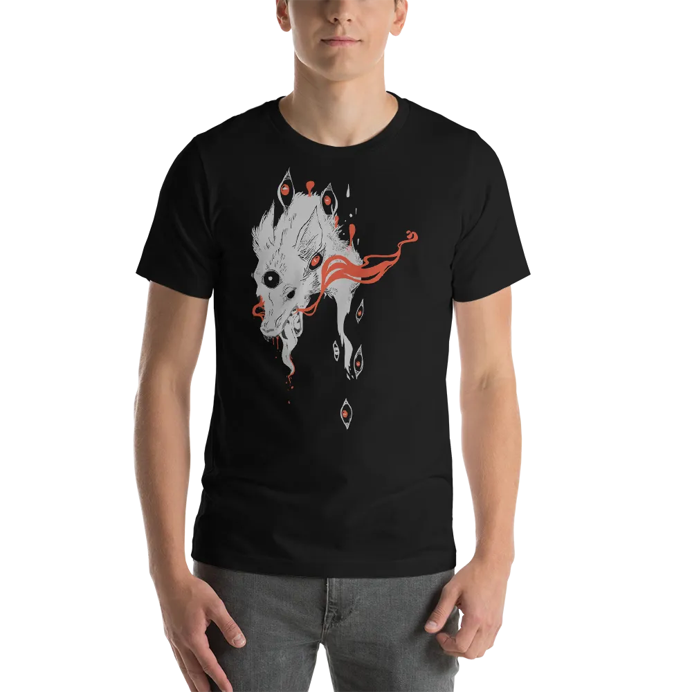 Magic Wolf With Third Eye, Black Unisex T-Shirt