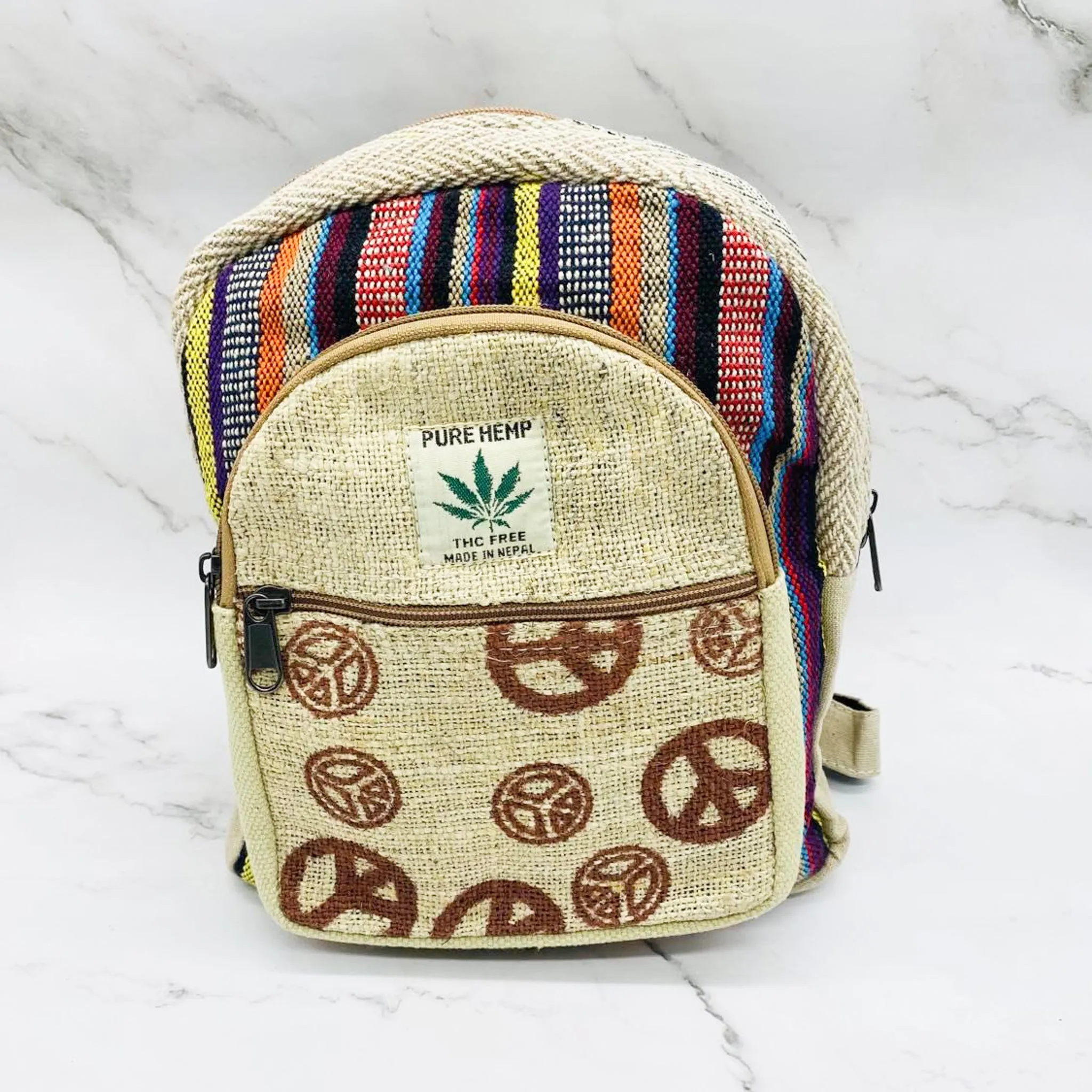 Mini Hemp Backpack, Eco Friendly Vegan Bags, Colorful Rucksack, Hippie Bag, Laptop Backpack, Boho Bags, Unisex Sturdy Bag