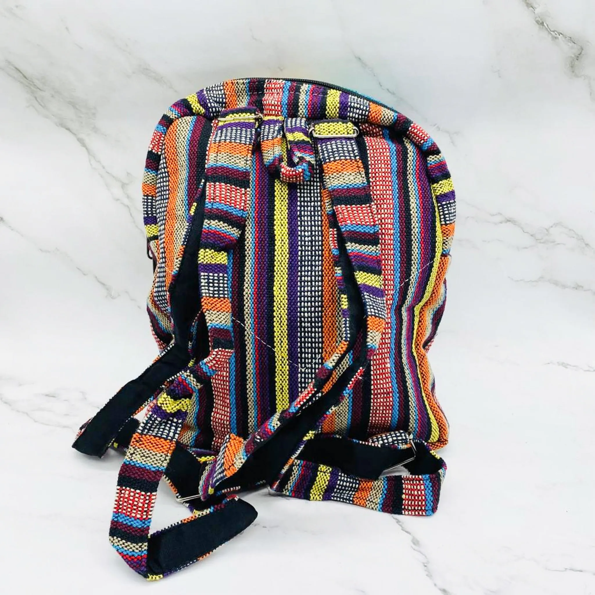 Mini Hemp Backpack, Eco Friendly Vegan Bags, Colorful Rucksack, Hippie Bag, Laptop Backpack, Boho Bags, Unisex Sturdy Bag