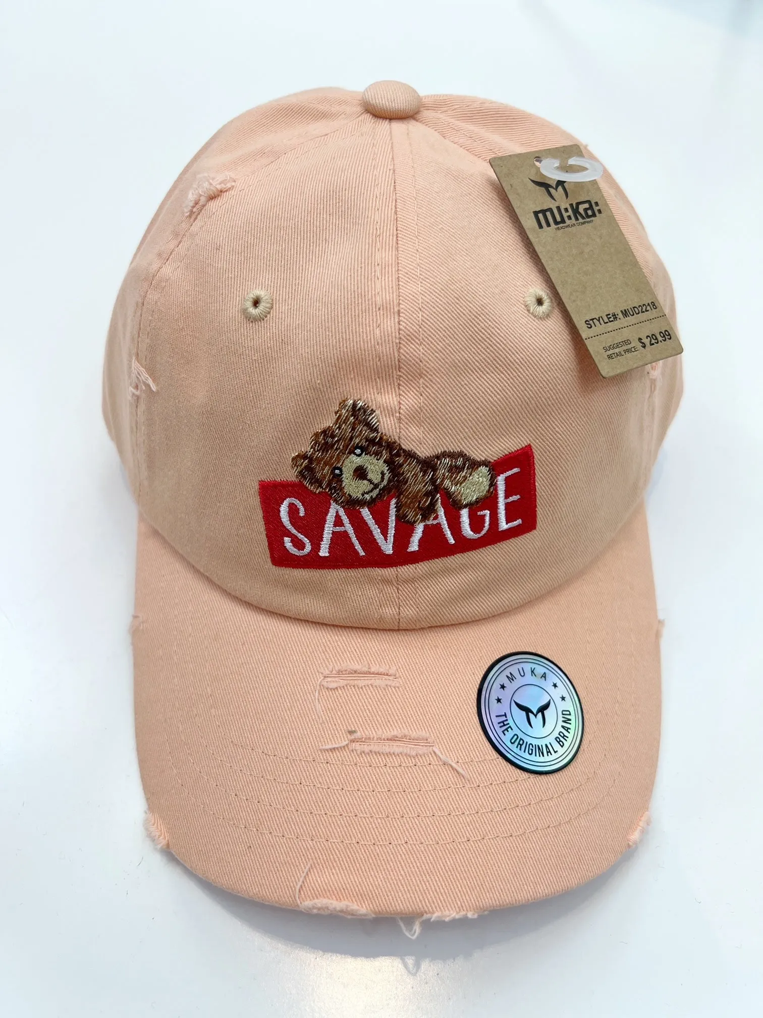 Muka Savage Bear Dad Hat (Peach)