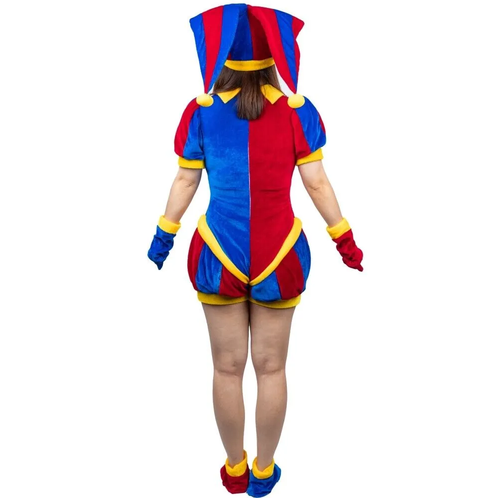 【New Arriva】Xcoser The Amazing Digital Circus Pomni Cosplay Costume Hat Glove Full Set Adult