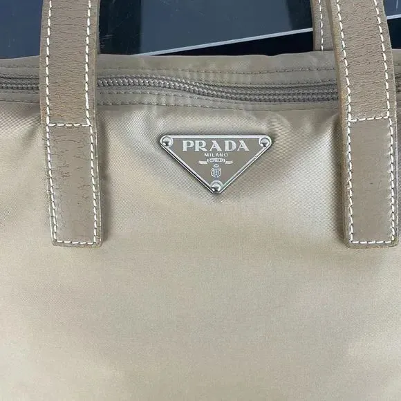 Prada Tan Nylon Mini Tote Bag