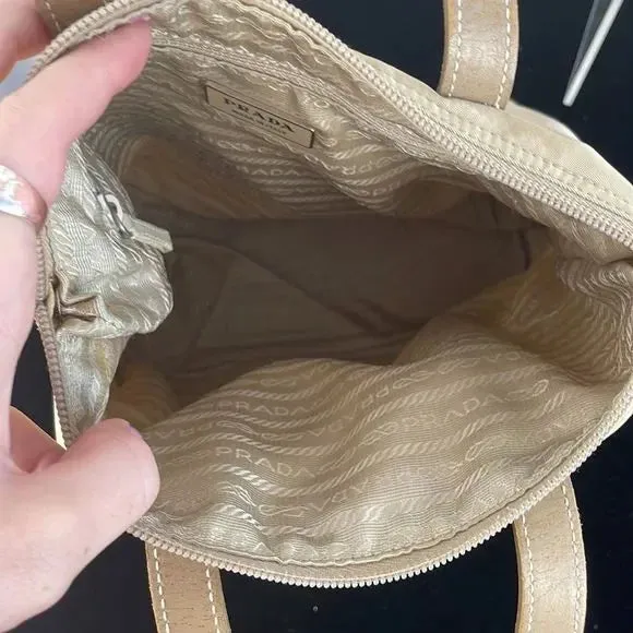 Prada Tan Nylon Mini Tote Bag