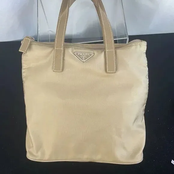 Prada Tan Nylon Mini Tote Bag