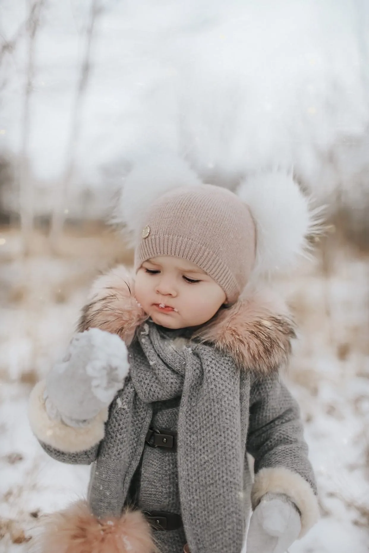 Cozy Double Pom Angora Beanie Hat for Ultimate Warmth and Style