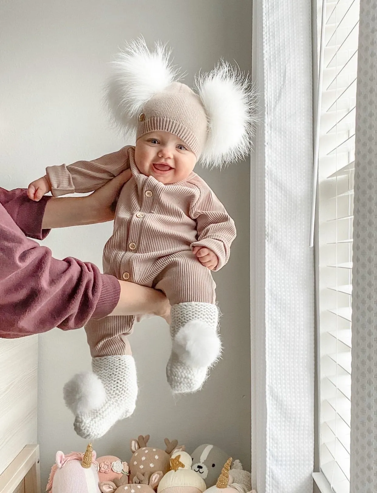 Cozy Double Pom Angora Beanie Hat for Ultimate Warmth and Style