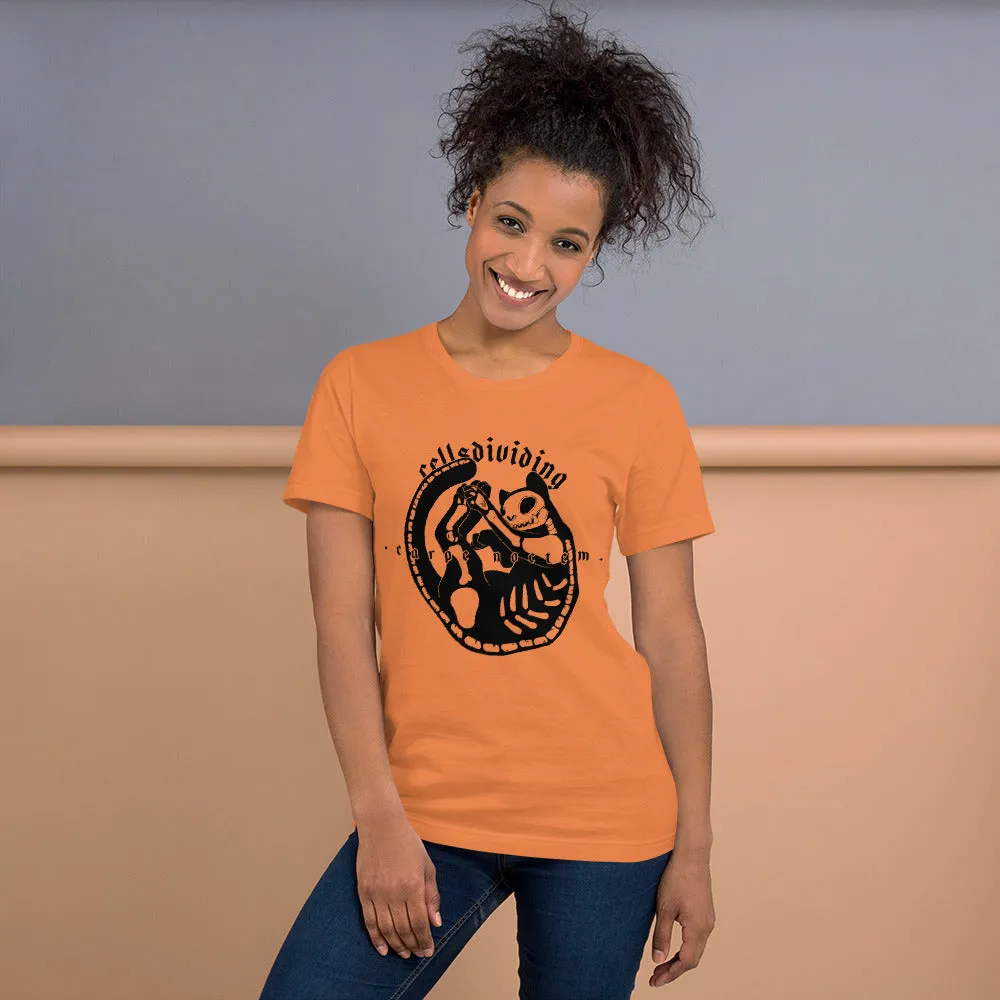 Skeleton Cat, Unisex T-Shirt, Burnt Orange