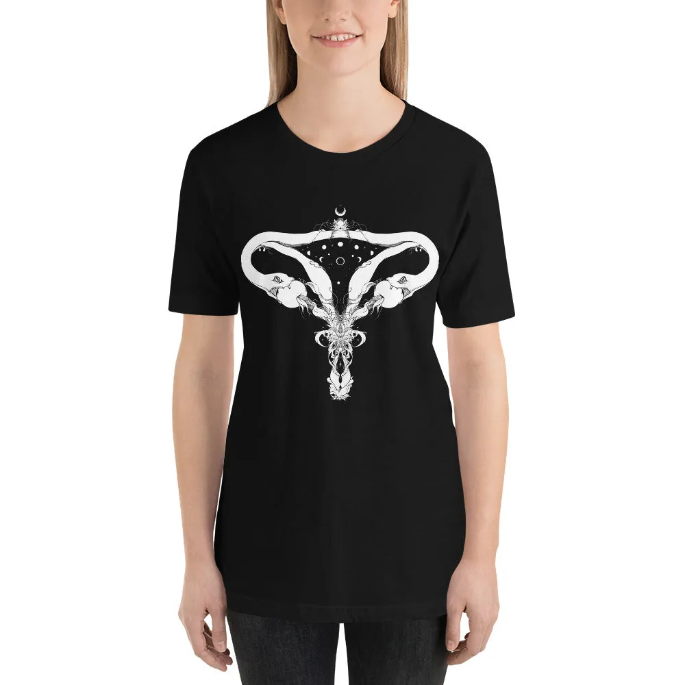 Snake Uterus Lilith, Unisex T-Shirt, Black