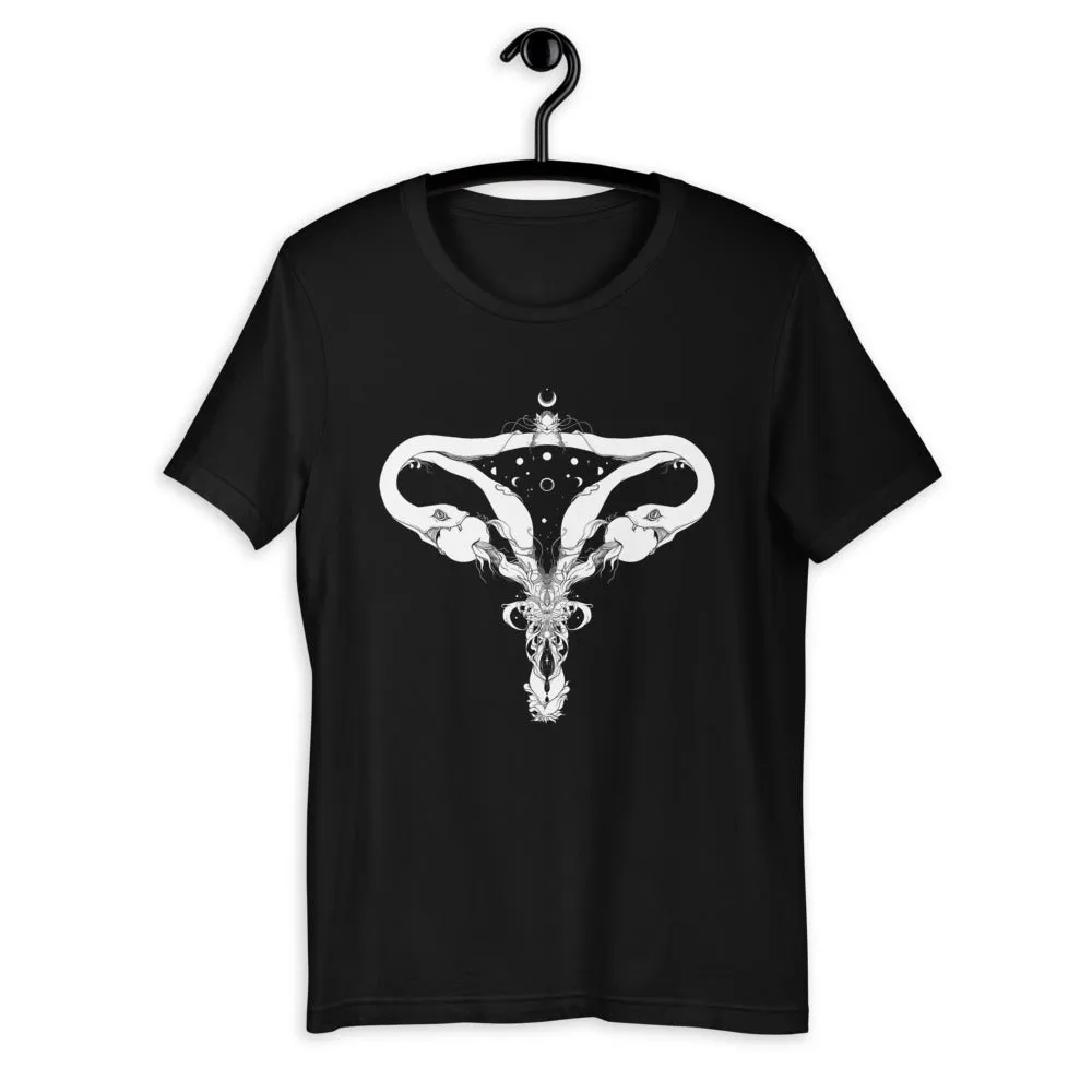 Snake Uterus Lilith, Unisex T-Shirt, Black