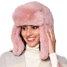 Solid Faux Fur Trapper Hat