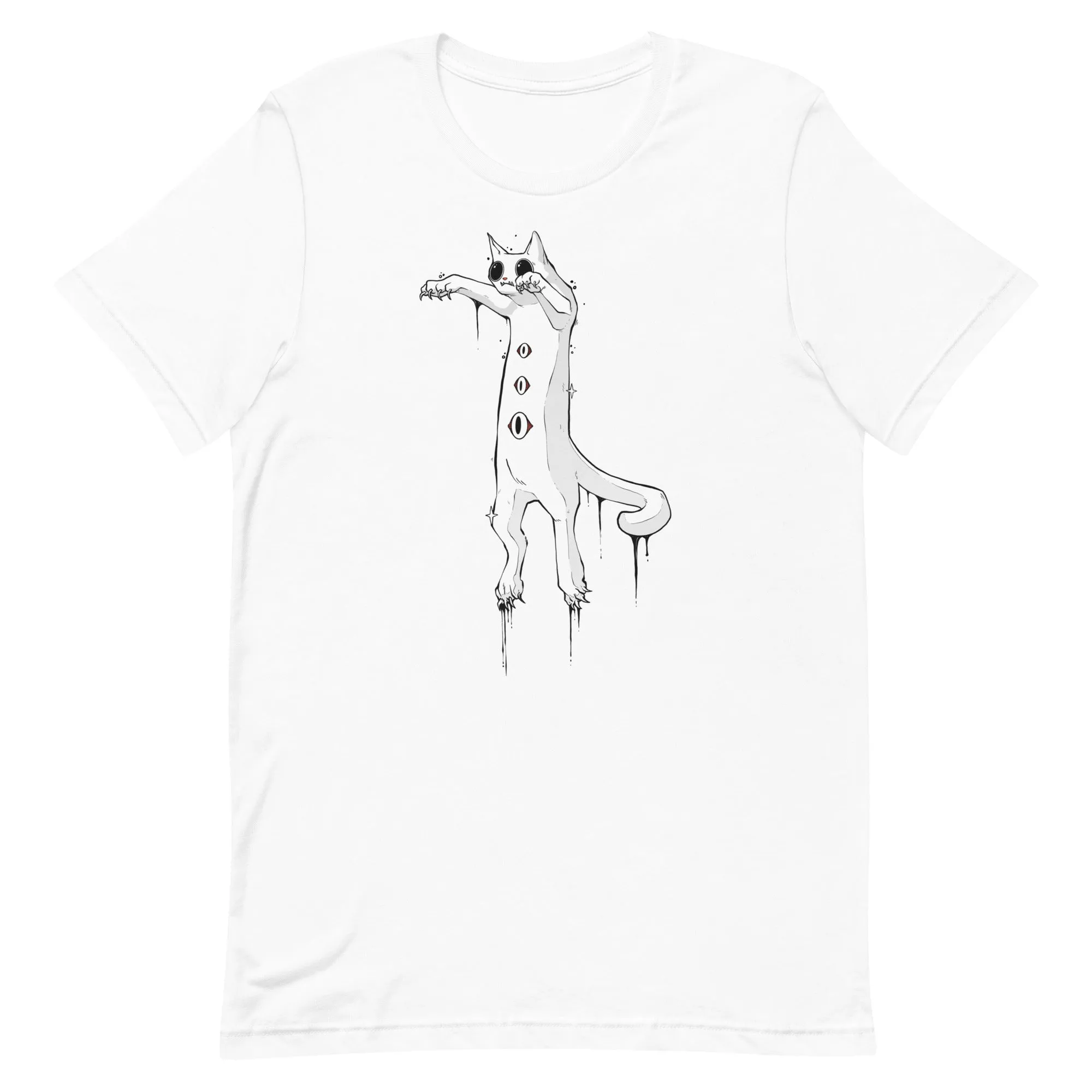 Spooky White Cat, Unisex T-Shirt